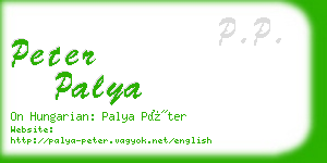 peter palya business card